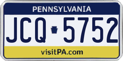 PA license plate JCQ5752