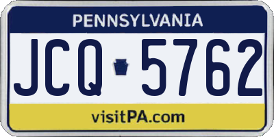 PA license plate JCQ5762