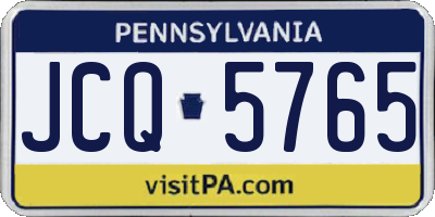PA license plate JCQ5765