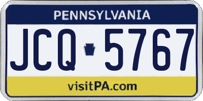 PA license plate JCQ5767