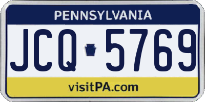 PA license plate JCQ5769
