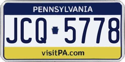 PA license plate JCQ5778