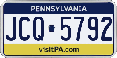 PA license plate JCQ5792