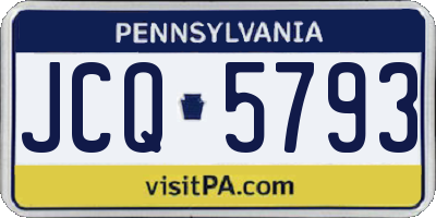 PA license plate JCQ5793