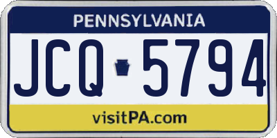 PA license plate JCQ5794