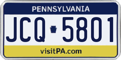 PA license plate JCQ5801