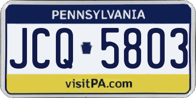PA license plate JCQ5803