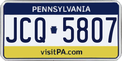 PA license plate JCQ5807