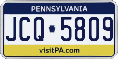 PA license plate JCQ5809