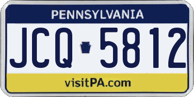 PA license plate JCQ5812