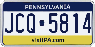 PA license plate JCQ5814