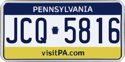 PA license plate JCQ5816