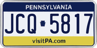 PA license plate JCQ5817