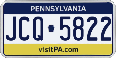 PA license plate JCQ5822