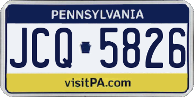PA license plate JCQ5826