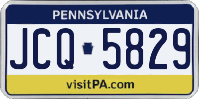 PA license plate JCQ5829