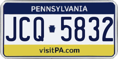 PA license plate JCQ5832