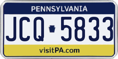 PA license plate JCQ5833