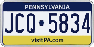 PA license plate JCQ5834