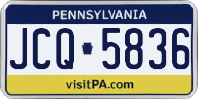 PA license plate JCQ5836