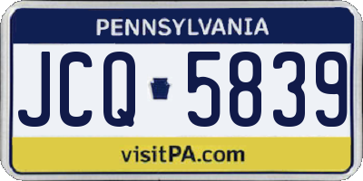 PA license plate JCQ5839