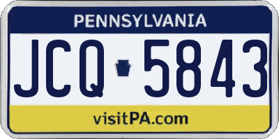 PA license plate JCQ5843