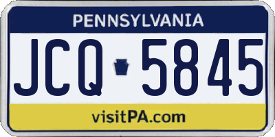 PA license plate JCQ5845