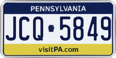 PA license plate JCQ5849