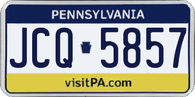 PA license plate JCQ5857