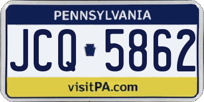PA license plate JCQ5862