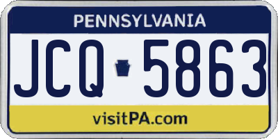 PA license plate JCQ5863