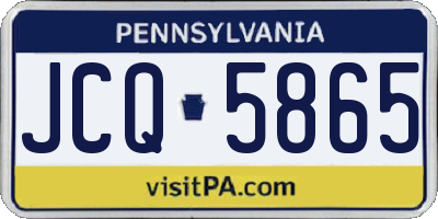 PA license plate JCQ5865