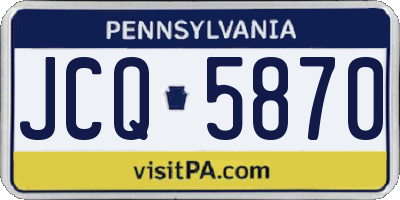 PA license plate JCQ5870