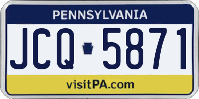 PA license plate JCQ5871