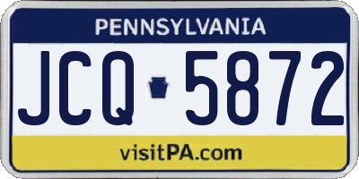 PA license plate JCQ5872