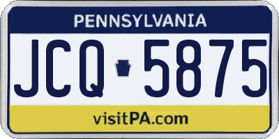 PA license plate JCQ5875