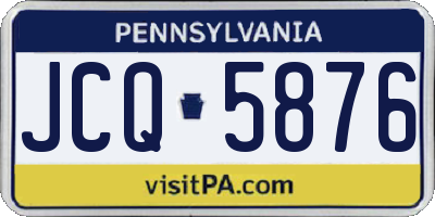 PA license plate JCQ5876