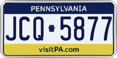 PA license plate JCQ5877