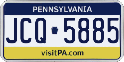 PA license plate JCQ5885