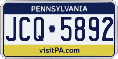 PA license plate JCQ5892