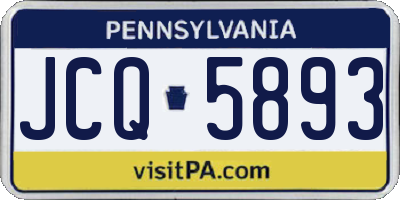 PA license plate JCQ5893