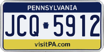 PA license plate JCQ5912