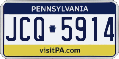PA license plate JCQ5914