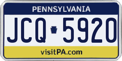 PA license plate JCQ5920