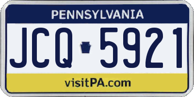 PA license plate JCQ5921