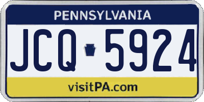 PA license plate JCQ5924
