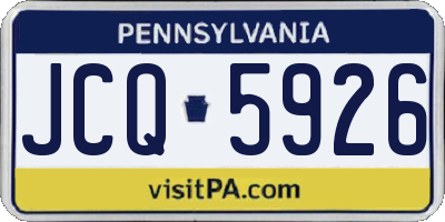 PA license plate JCQ5926