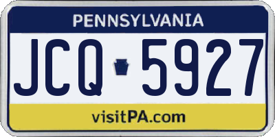 PA license plate JCQ5927