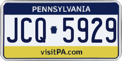 PA license plate JCQ5929