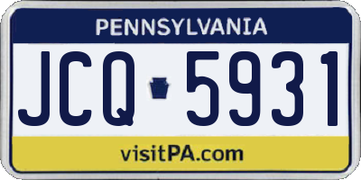 PA license plate JCQ5931